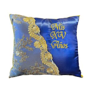 5 Pc Royal Blue and Gold Quinceanera Pillow Set