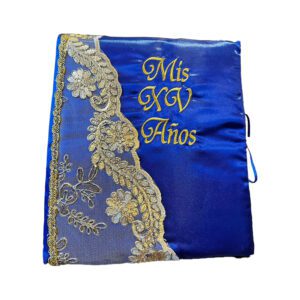 5 Pc Royal Blue and Gold Quinceanera Pillow Set