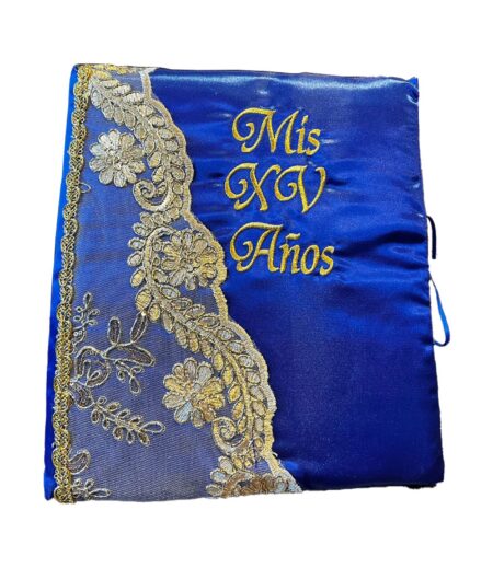 5 Pc Royal Blue and Gold Quinceanera Pillow Set