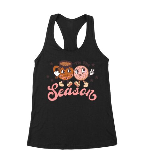This the Season Thanksgiving Rice Bowl and Cookie T-Shirt - Fun Holiday Wear - Perfect Gift for Food Lovers - Comfortable Fit Women's Racerback Tank Top – Viva Party