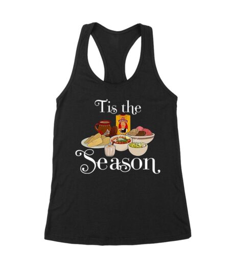 This the Season Foods on the Table Thanksgiving T-Shirt - Fun Holiday Wear - Perfect Gift for Food Lovers - Comfortable Fit Women's Racerback Tank Top – Viva Party