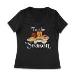 This the Season Foods on the Table Thanksgiving T-Shirt - Fun Holiday Wear - Perfect Gift for Food Lovers - Comfortable Fit Women Jersey V-Neck – Viva Party