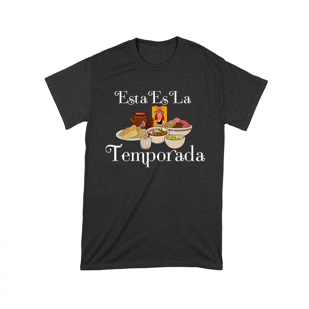 Tksg-04_T-Black.jpg Esta Es La Temporada Foods On The Table Thanksgiving T-Shirt - Fun Holiday Wear - Perfect Gift For Food Lovers - Comfortable Fit Unisex Toddler – Viva Party