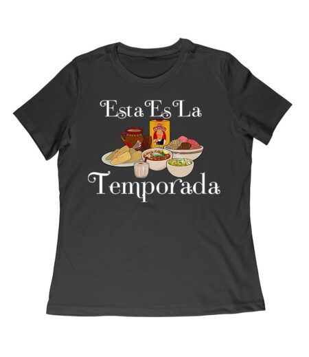Esta Es La Temporada Foods on the Table Thanksgiving T-Shirt - Fun Holiday Wear - Perfect Gift for Food Lovers - Comfortable Fit Women Relaxed – Viva Party