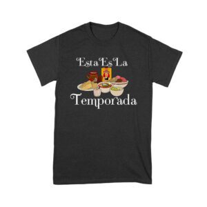 Esta Es La Temporada Foods on the Table Thanksgiving T-Shirt - Fun Holiday Wear - Perfect Gift for Food Lovers - Comfortable Fit Unisex Youth – Viva Party