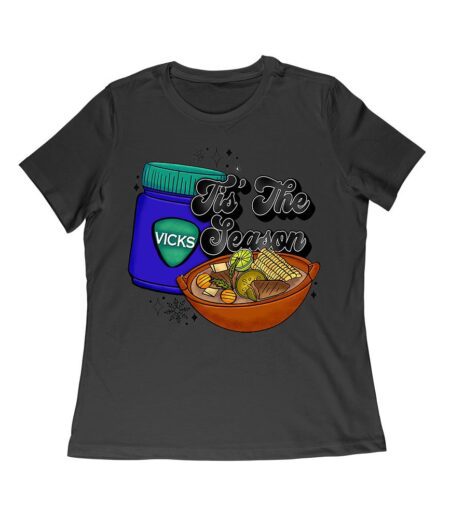 This the Season Vicks Balm Bottle with Food Bowl T-Shirt - Unique Holiday Wear - Perfect Gift for Fun-Loving Foodies - Cozy Fit Women Relaxed – Viva Party