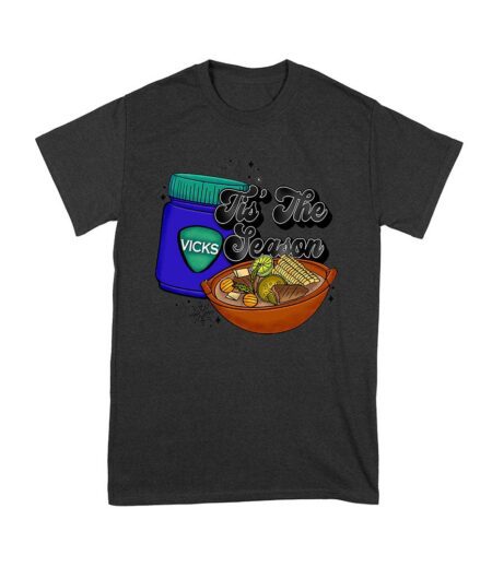 This the Season Vicks Balm Bottle with Food Bowl T-Shirt - Unique Holiday Wear - Perfect Gift for Fun-Loving Foodies - Cozy Fit Unisex Youth – Viva Party