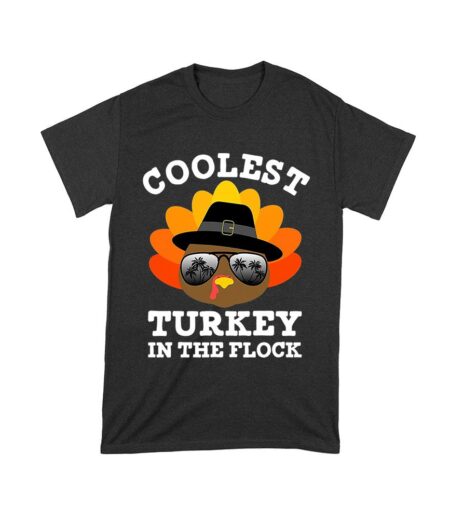 Coolest Turkey in the Flock Thanksgiving T-Shirt - Fun Holiday Wear - Perfect for Turkey Lovers - Stand Out in Style Unisex Toddler – Viva Party