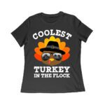 Coolest Turkey in the Flock Thanksgiving T-Shirt - Fun Holiday Wear - Perfect for Turkey Lovers - Stand Out in Style Women Relaxed – Viva Party