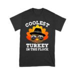 Coolest Turkey in the Flock Thanksgiving T-Shirt - Fun Holiday Wear - Perfect for Turkey Lovers - Stand Out in Style Unisex Youth – Viva Party