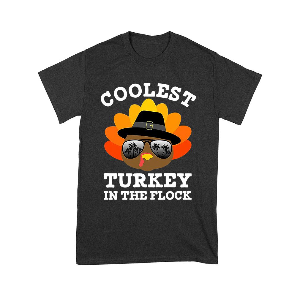 Tksg-06_Y-Black.jpg Coolest Turkey In The Flock Thanksgiving T-Shirt - Fun Holiday Wear - Perfect For Turkey Lovers - Stand Out In Style Unisex Youth – Viva Party