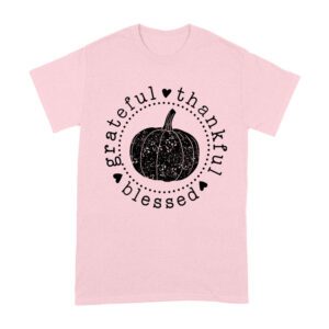 Grateful Thankful Blessed T-Shirt with Pumpkin Design