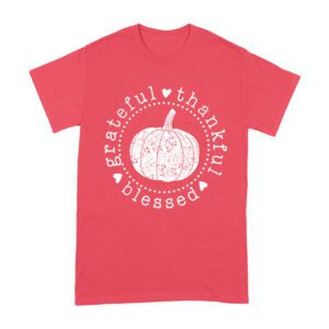 Grateful Thankful Blessed T-Shirt with Pumpkin Design