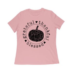 Grateful Thankful Blessed T-Shirt with Pumpkin Design