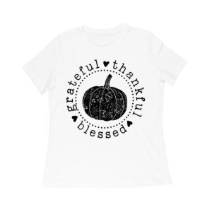 Grateful Thankful Blessed T-Shirt with Pumpkin Design