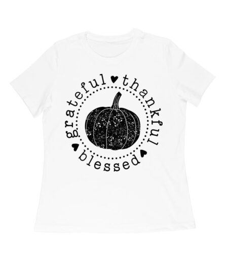 Grateful Thankful Blessed T-Shirt with Pumpkin Design