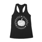 Grateful Thankful Blessed T-Shirt with Pumpkin Design - Perfect Thanksgiving Wear - Celebrate in Style - Cozy and Comfortable Fit Women's Racerback Tank Top – Viva Party