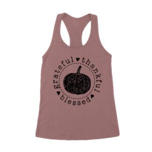 Grateful Thankful Blessed T-Shirt with Pumpkin Design