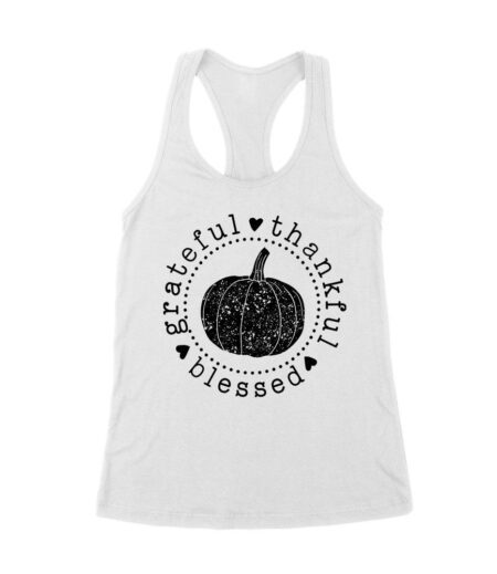 Grateful Thankful Blessed T-Shirt with Pumpkin Design