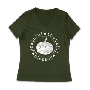 Grateful Thankful Blessed T-Shirt with Pumpkin Design