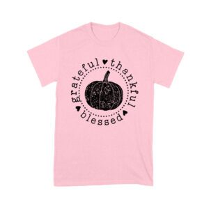 Grateful Thankful Blessed T-Shirt with Pumpkin Design