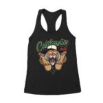 Fierce California Tiger Skateboarding T-Shirt - Bold Graphic Design for Skate Fans Women's Racerback Tank Top – Viva Party