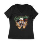 Fierce California Tiger Skateboarding T-Shirt - Bold Graphic Design for Skate Fans Women Jersey V-Neck – Viva Party