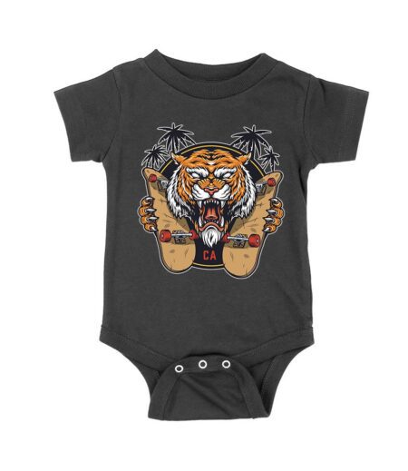 Roaring Tiger CA Skateboarding T-Shirt - Bold Urban Design for Skaters Unisex Baby Jersey – Viva Party