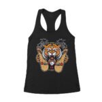 Roaring Tiger CA Skateboarding T-Shirt - Bold Urban Design for Skaters Women's Racerback Tank Top – Viva Party