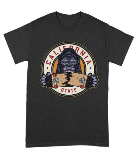 California Gorilla Skateboarding T-Shirt - Bold Graphic Design for Skate Fans Unisex Adult – Viva Party