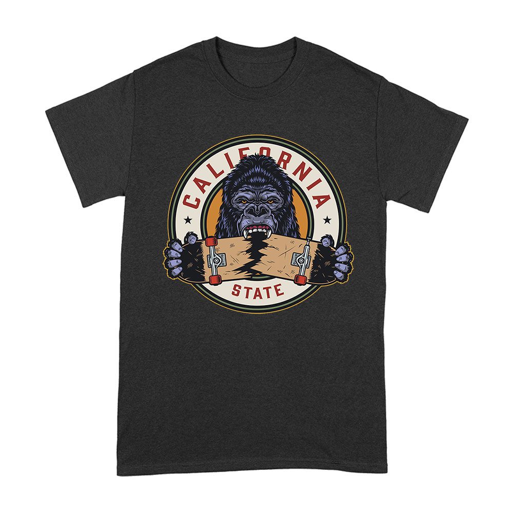 Cart-38_A-Black.jpg California Gorilla Skateboarding T-Shirt - Bold Graphic Design For Skate Fans Unisex Adult – Viva Party