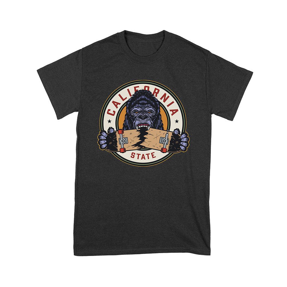 Cart-38_Y-Black.jpg California Gorilla Skateboarding T-Shirt - Bold Graphic Design For Skate Fans Unisex Youth – Viva Party