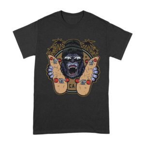 Fierce Gorilla Skateboarding California Tee - Unique Urban Graphic for Skaters Unisex Adult – Viva Party