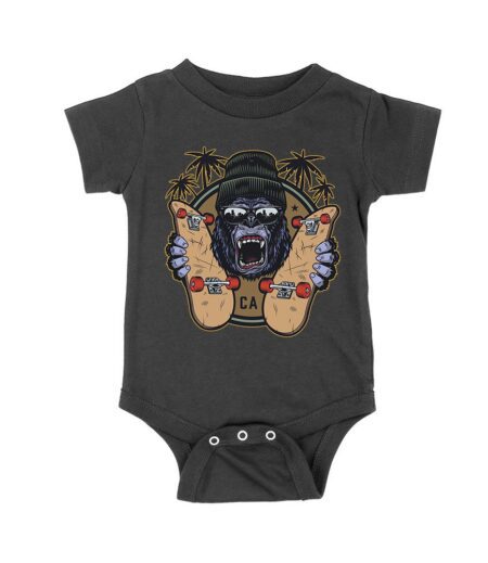 Fierce Gorilla Skateboarding California Tee - Unique Urban Graphic for Skaters Unisex Baby Jersey – Viva Party