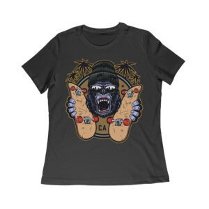 Fierce Gorilla Skateboarding California Tee - Unique Urban Graphic for Skaters Women Relaxed – Viva Party