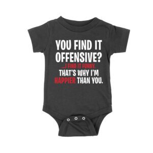 Hilarious Quote T-Shirt - 'You Find It Offensive? I Find It Funny' That's why I'm happier than you - Witty and Bold Statement Tee for Adults Unisex Baby Jersey – Viva Party