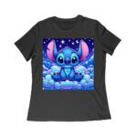 Adorable Galactic Blue Stitch T-Shirt - Cute Starry Night Cartoon Design for Kids and Adults Women Relaxed – Viva Party