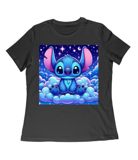 Adorable Galactic Blue Stitch T-Shirt - Cute Starry Night Cartoon Design for Kids and Adults Women Relaxed – Viva Party