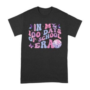 Retro 100 Days of School T-Shirt for Kids and Teachers - Colorful Butterfly Disco Era Unisex Adult – Viva Party