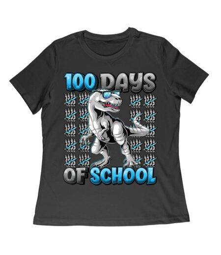 100 Days of School T-Rex Design - Fun Dinosaur Kids and Teacher Milestone Shirt Women Relaxed – Viva Party