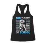100 Days of School T-Rex Design - Fun Dinosaur Kids and Teacher Milestone Shirt Women's Racerback Tank Top – Viva Party