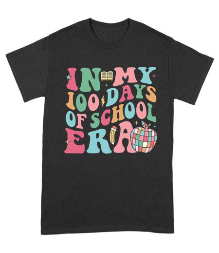 In My 100 Days of School Era T-Shirt - Retro Colorful Butterfly Disco Design Unisex Adult – Viva Party