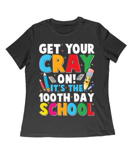Get Your Crayon It's Your 100th Day of School T-Shirt - Fun Kids and Teacher Design Women Relaxed – Viva Party