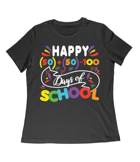 Happy 100 Days of School Shirt | Celebrate 50 + 50 Days = 100 Days T-Shirt for Students Women Relaxed – Viva Party