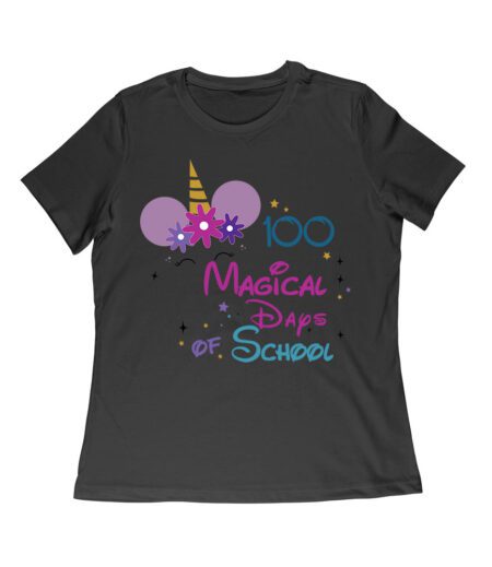100 Magical Days of School Unicorn Shirt | Celebrate 100 Days with Unicorn Design T-Shirt Women Relaxed – Viva Party