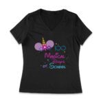 100 Magical Days of School Unicorn Shirt | Celebrate 100 Days with Unicorn Design T-Shirt Women Jersey V-Neck – Viva Party