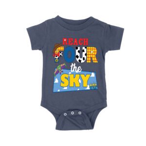 story toy fourth birthday shirt buzz lightyear birthday outfit story toy four shirt girl boy story toy shirt reach four the sky birthday top Unisex Baby Jersey