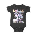 Adorable Unicorn 100 Days of School T-Shirt - Rollin' Through Milestones with Cute Roller Skates Unisex Baby Jersey – Viva Party