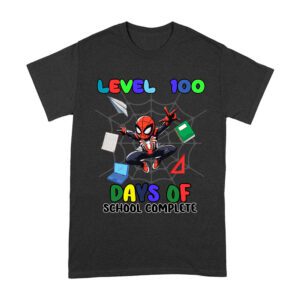Level-100 Days of School Complete T-Shirt - Fun Gamer Achievement Outfit for Kids, Students & Teachers Unisex Adult – Viva Party