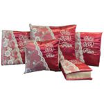 Burgundy and Silver 5 Piece Quinceanera Set Mis Quince Set with Kneeling Pillow, Tiara Pillow, Guestbook, Photo Album, Spanish Bible, My Sweet 15 Decorations – Viva Party